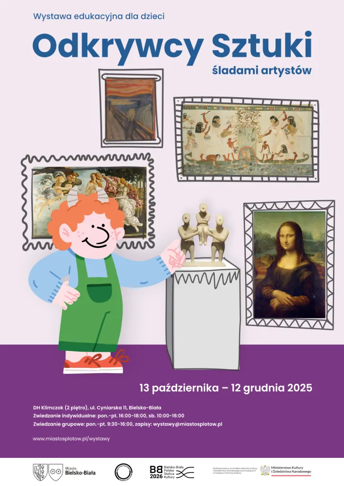 plakat wystawy "Odkrywcy sztuki"